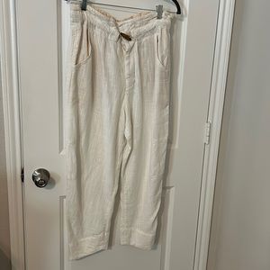 Free People Cotton/linen/rayon pants, paper bag Coastal Grandmother!!!